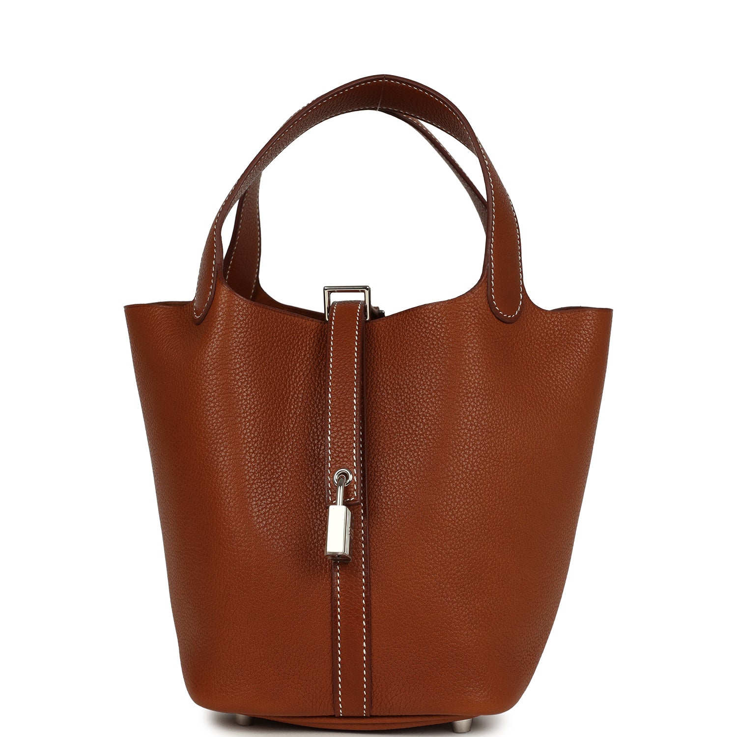 Picotin Lock 18 Fauve Barenia Faubourg Palladium Hardware Bag