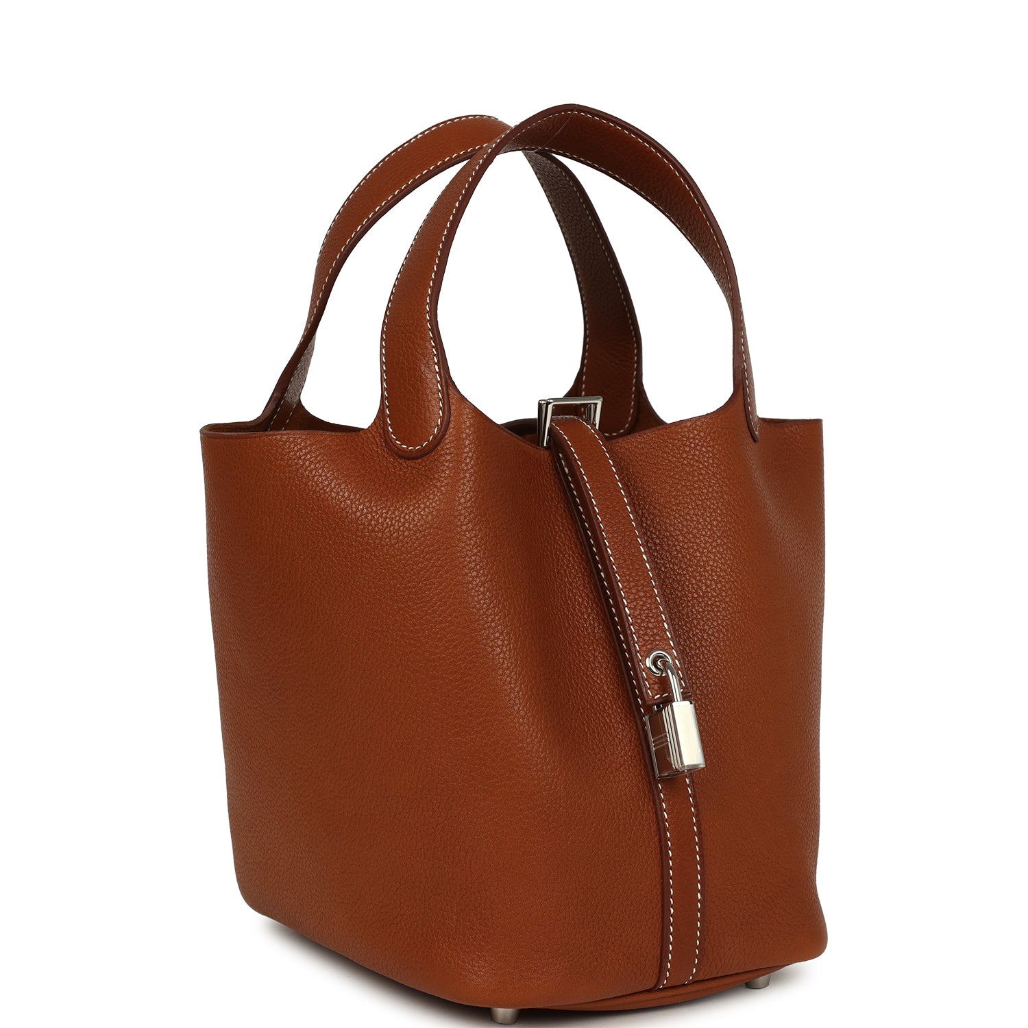 Picotin Lock 18 Fauve Barenia Faubourg Palladium Hardware Bag