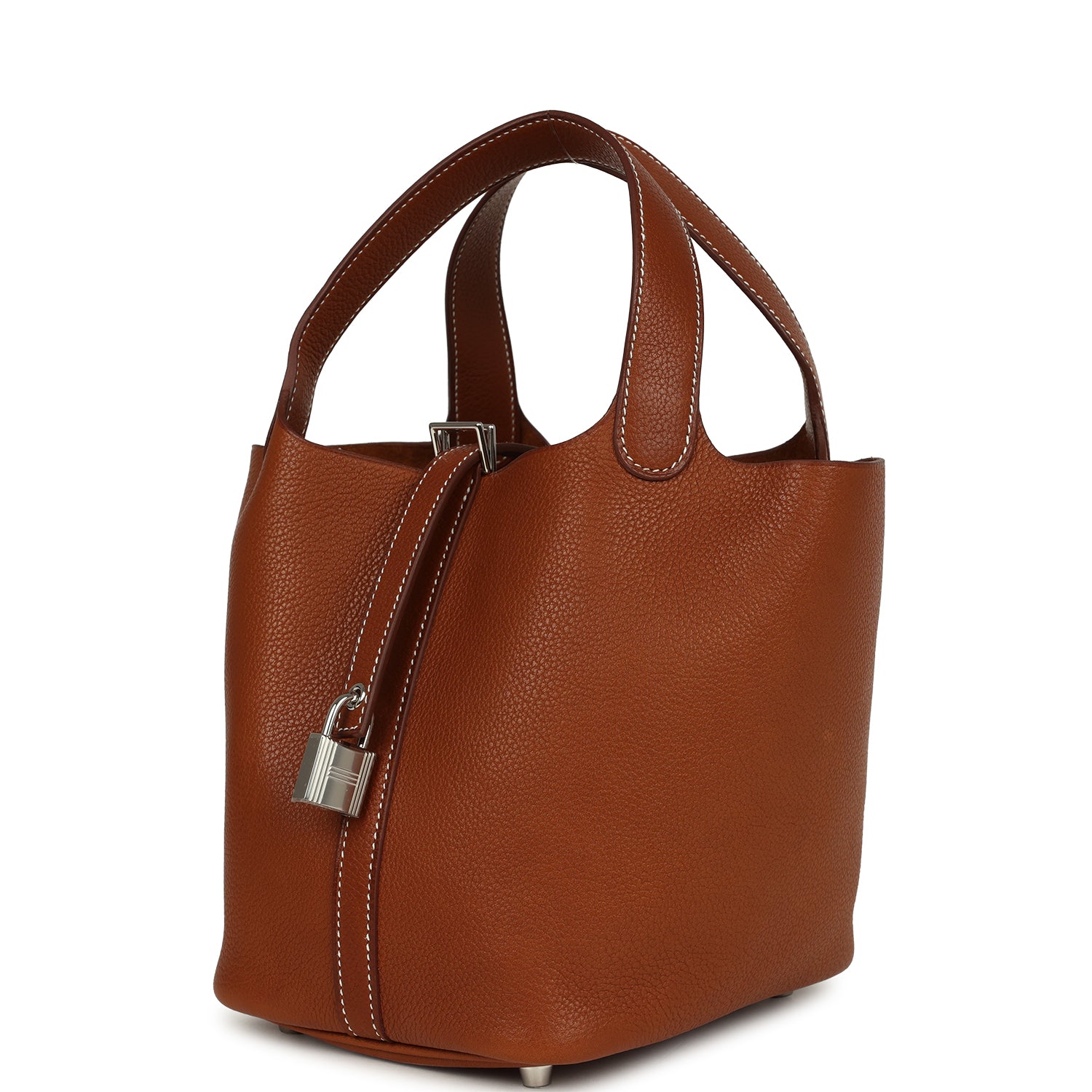 Picotin Lock 18 Fauve Barenia Faubourg Palladium Hardware Bag