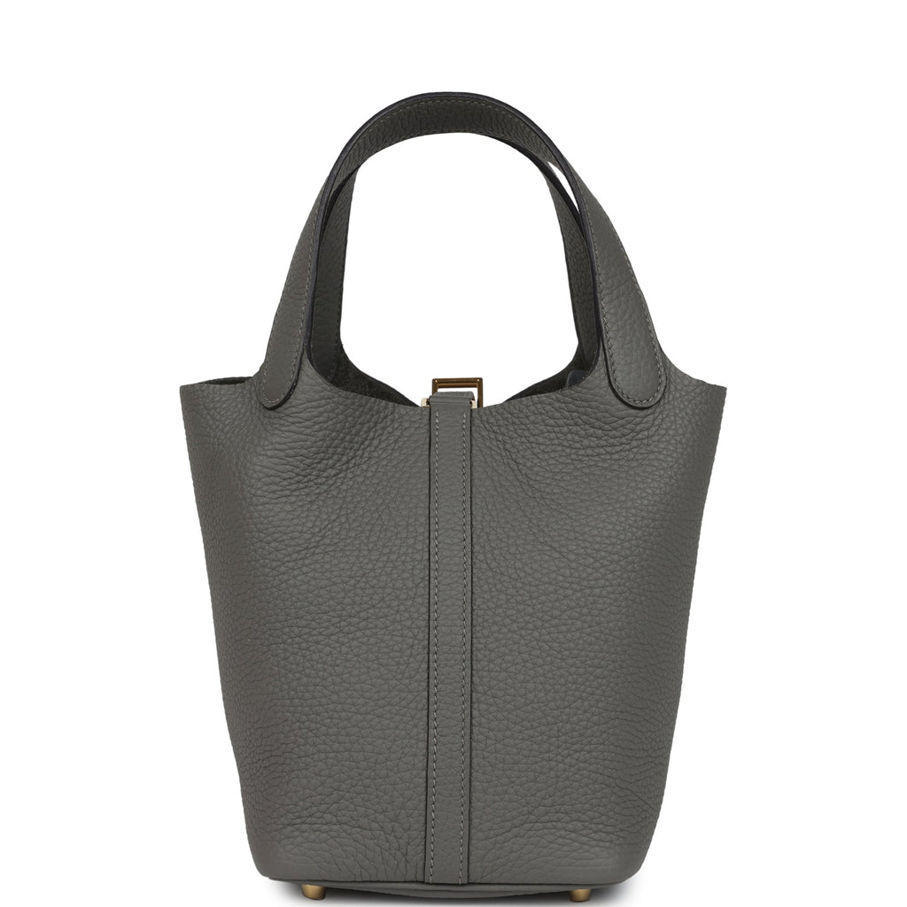 Picotin Lock 18 Gris Meyer Gold Hardware Bag