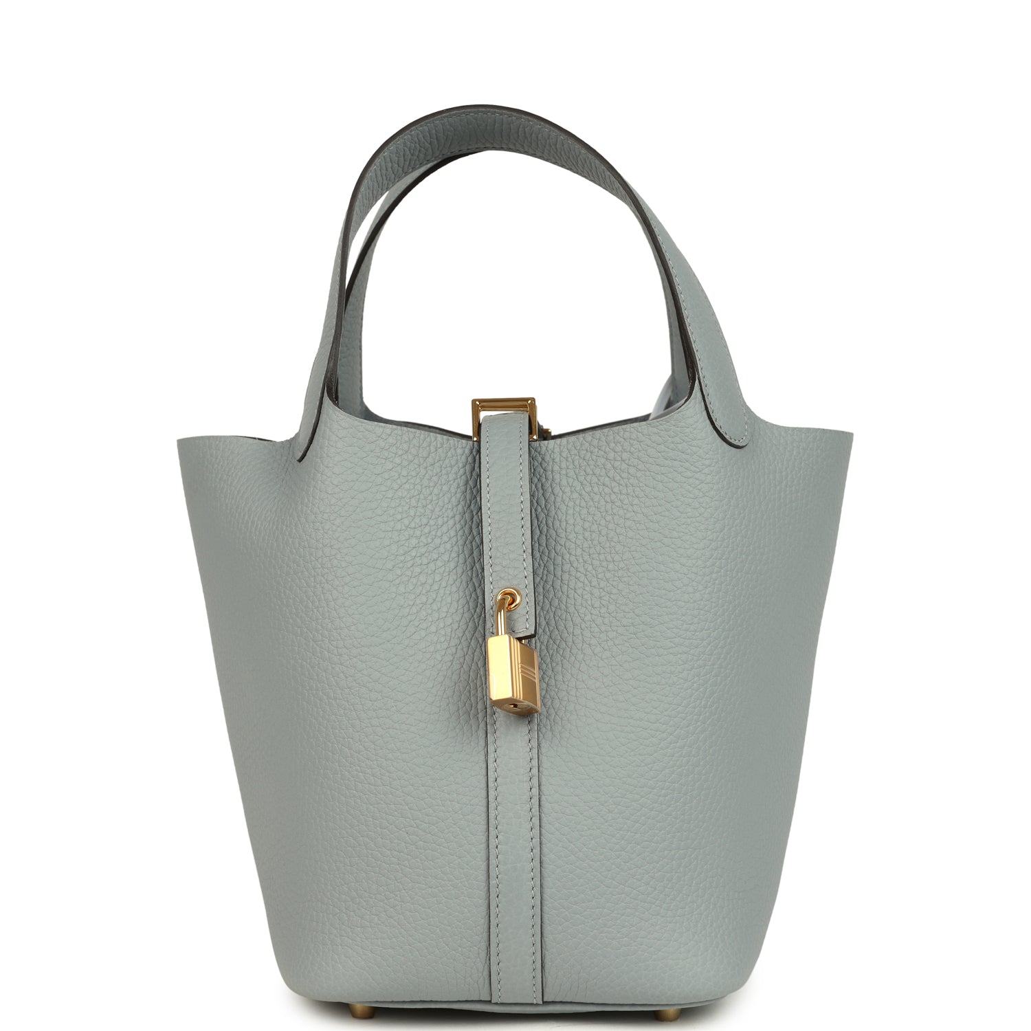 Picotin Lock 18 Gris Pantin Gold Hardware Bag