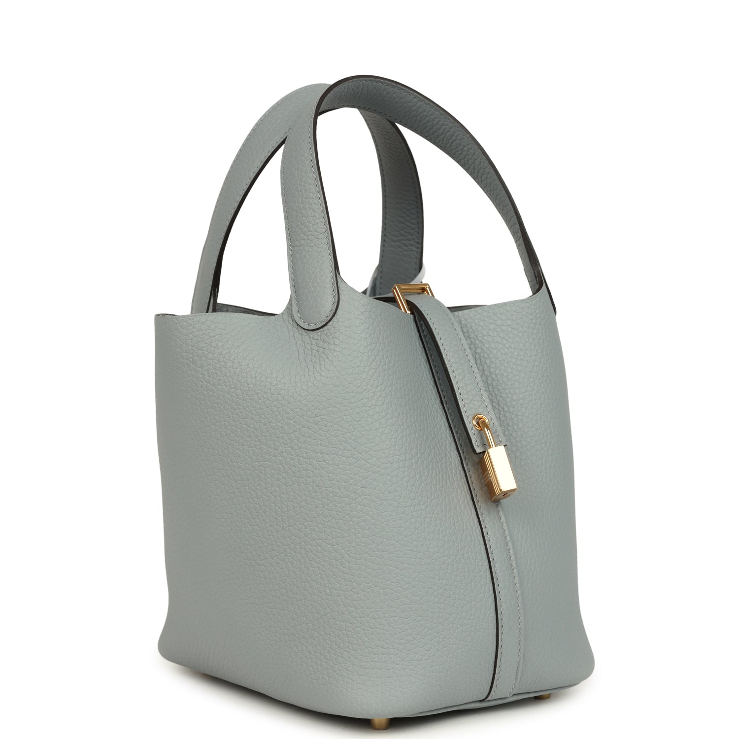 Picotin Lock 18 Gris Pantin Gold Hardware Bag