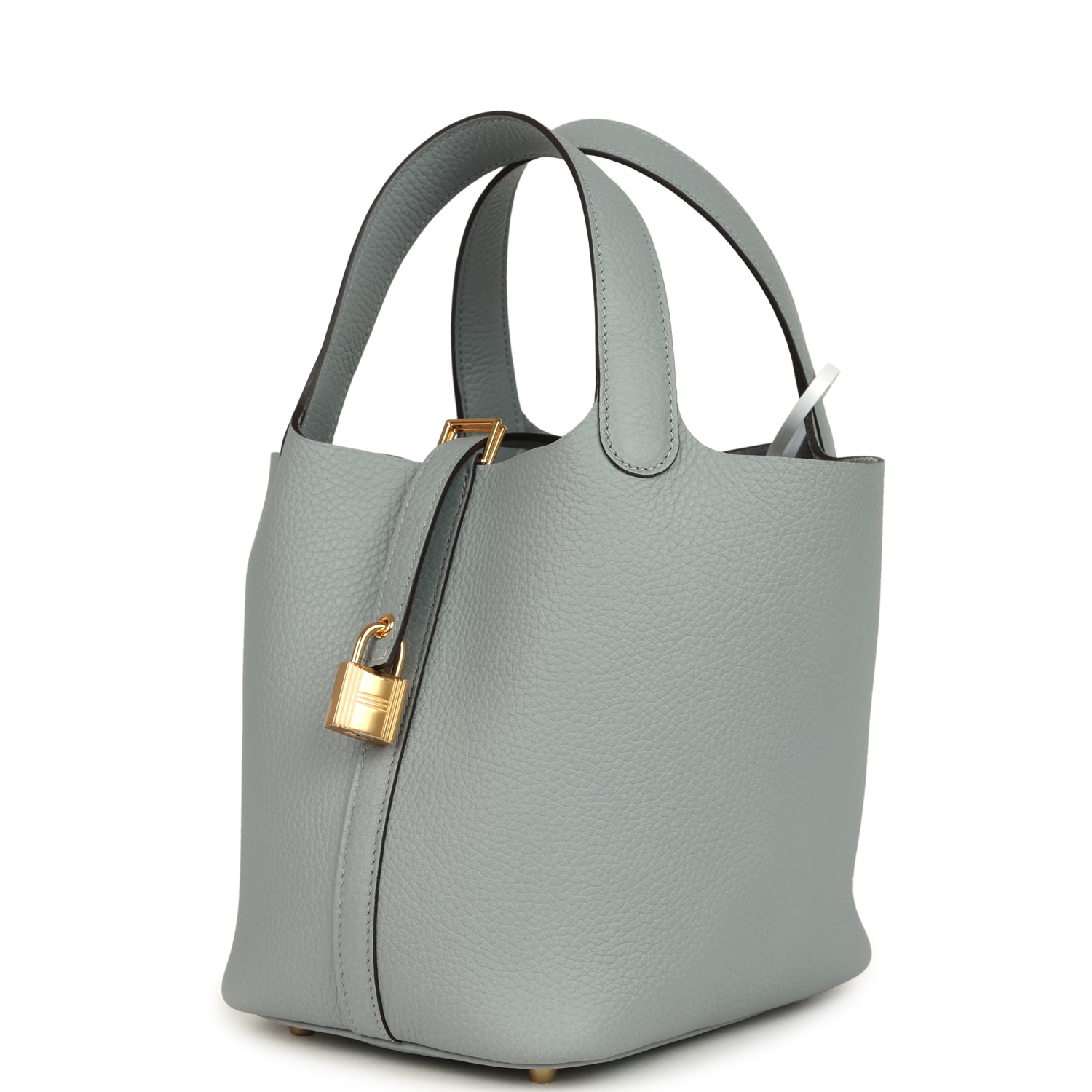 Picotin Lock 18 Gris Pantin Gold Hardware Bag
