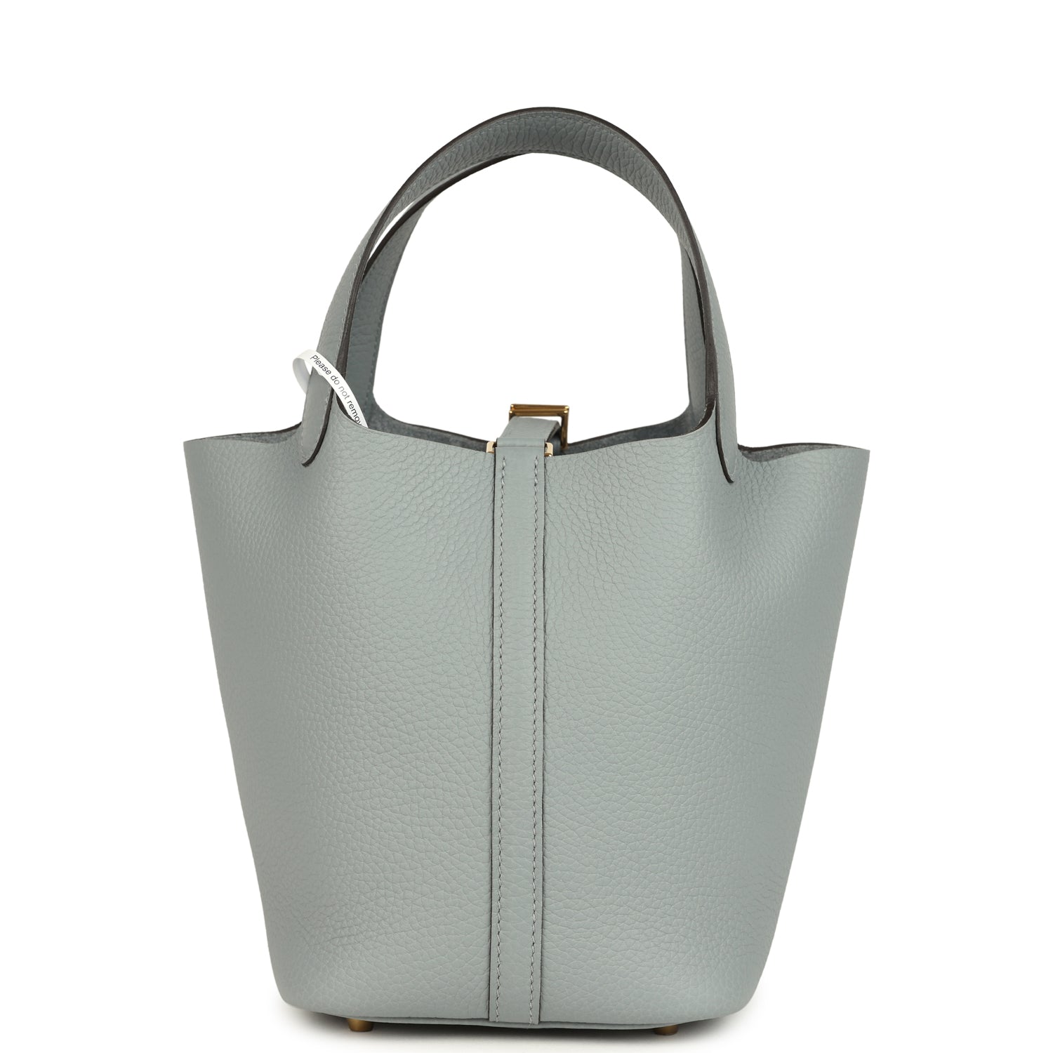 Picotin Lock 18 Gris Pantin Gold Hardware Bag