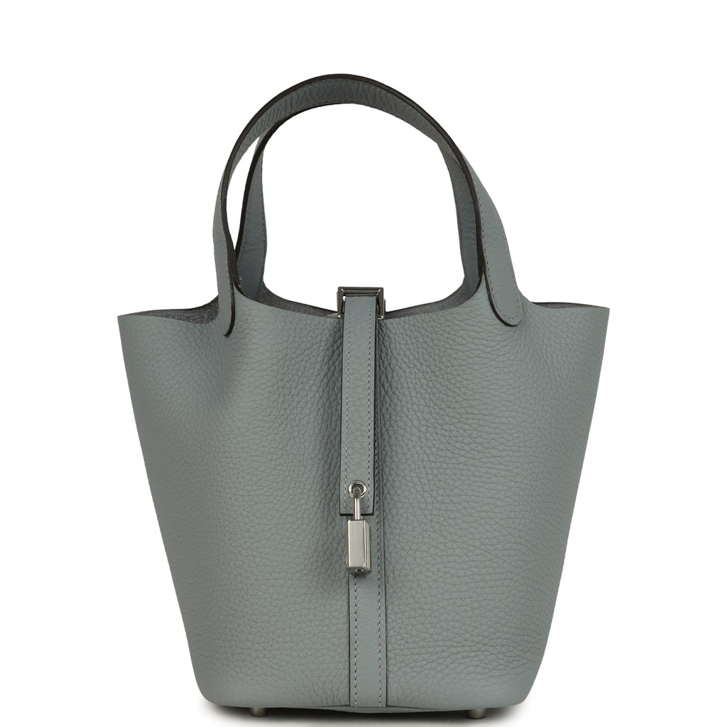 Picotin Lock 18 Gris Pantin Palladium Hardware Bag