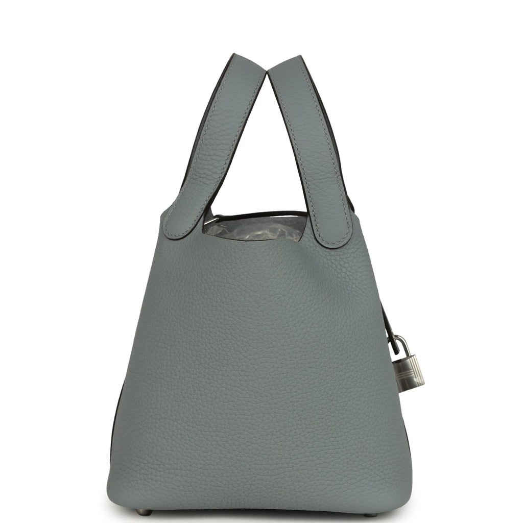 Picotin Lock 18 Gris Pantin Palladium Hardware Bag
