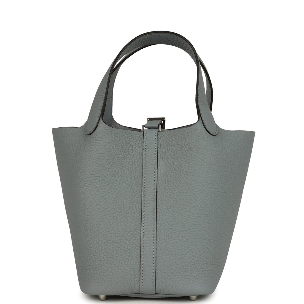 Picotin Lock 18 Gris Pantin Palladium Hardware Bag