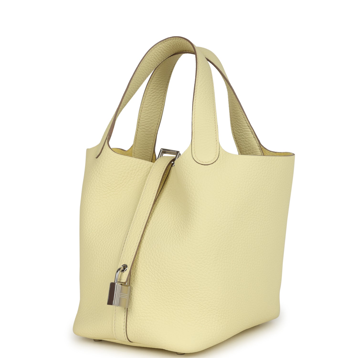 Picotin Lock 18 Jaune Milton Clemence Palladium Hardware Bag