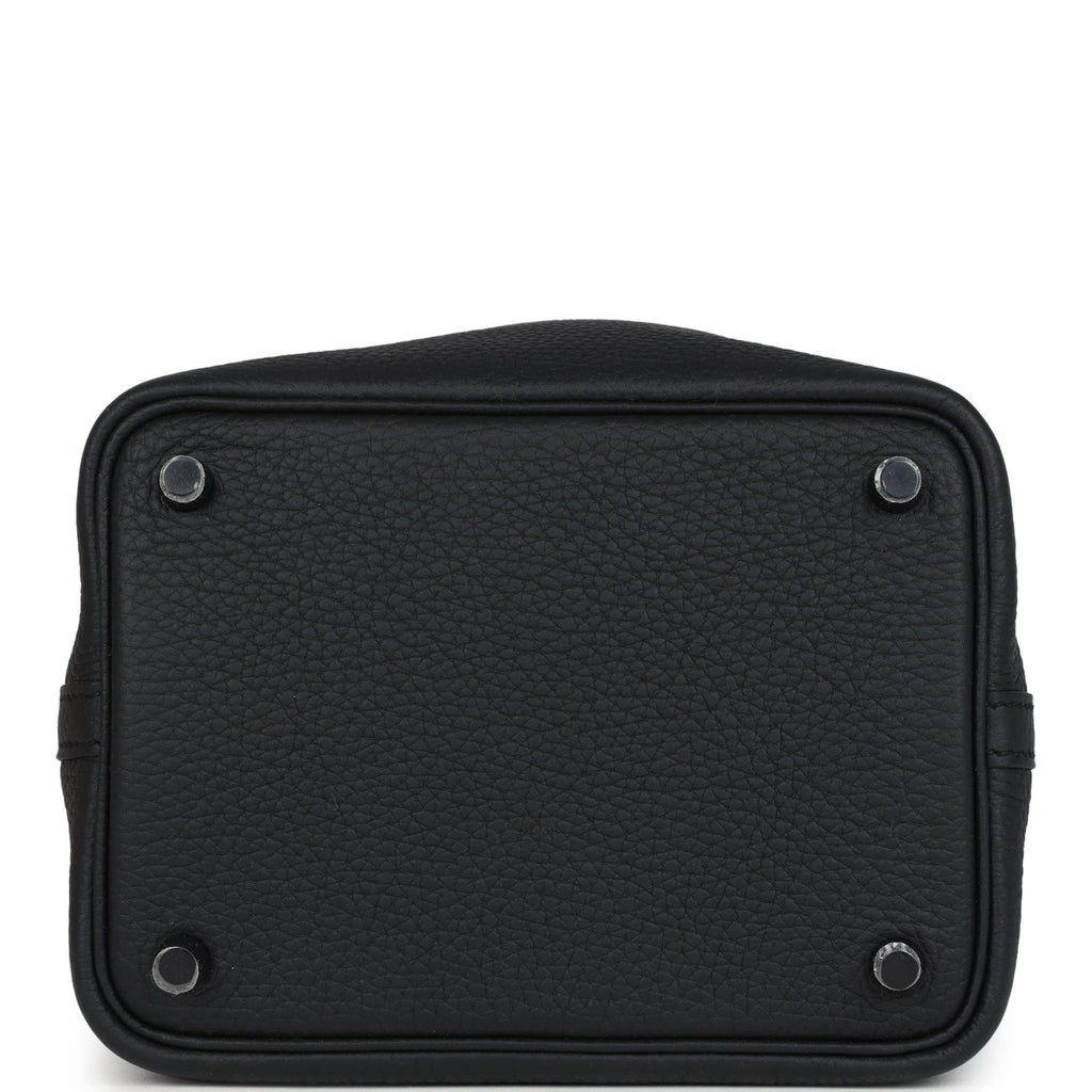 Picotin Lock 18 Monochrome Black Clemence Black Hardware Bag