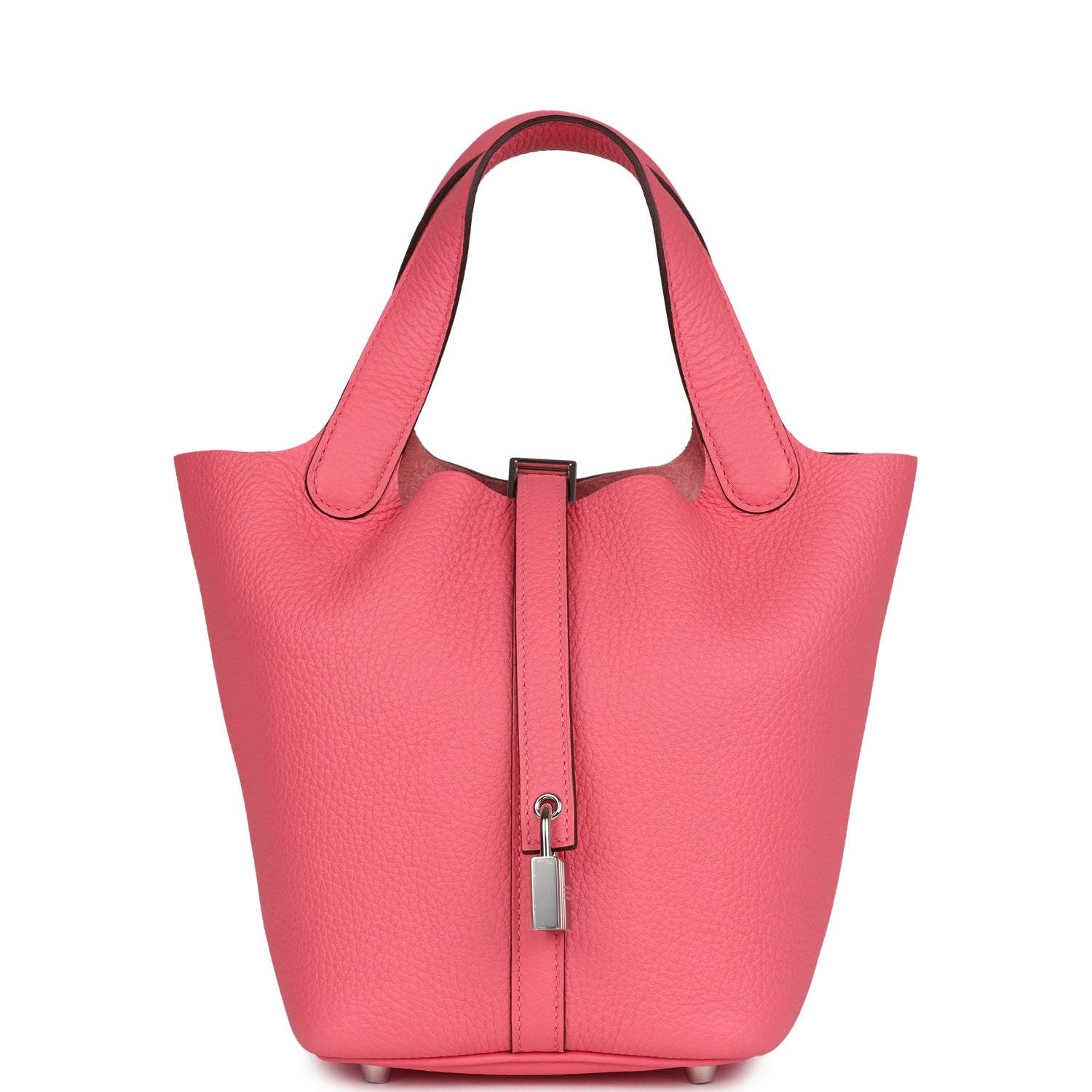 Picotin Lock 18 Rose Azalee Clemence Palladium Hardware Bag