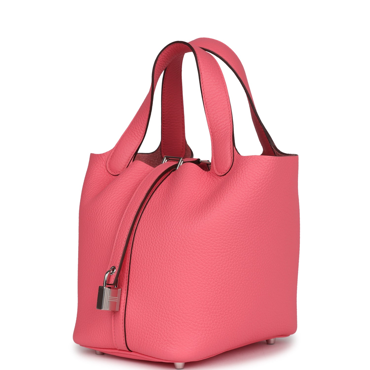 Picotin Lock 18 Rose Azalee Clemence Palladium Hardware Bag