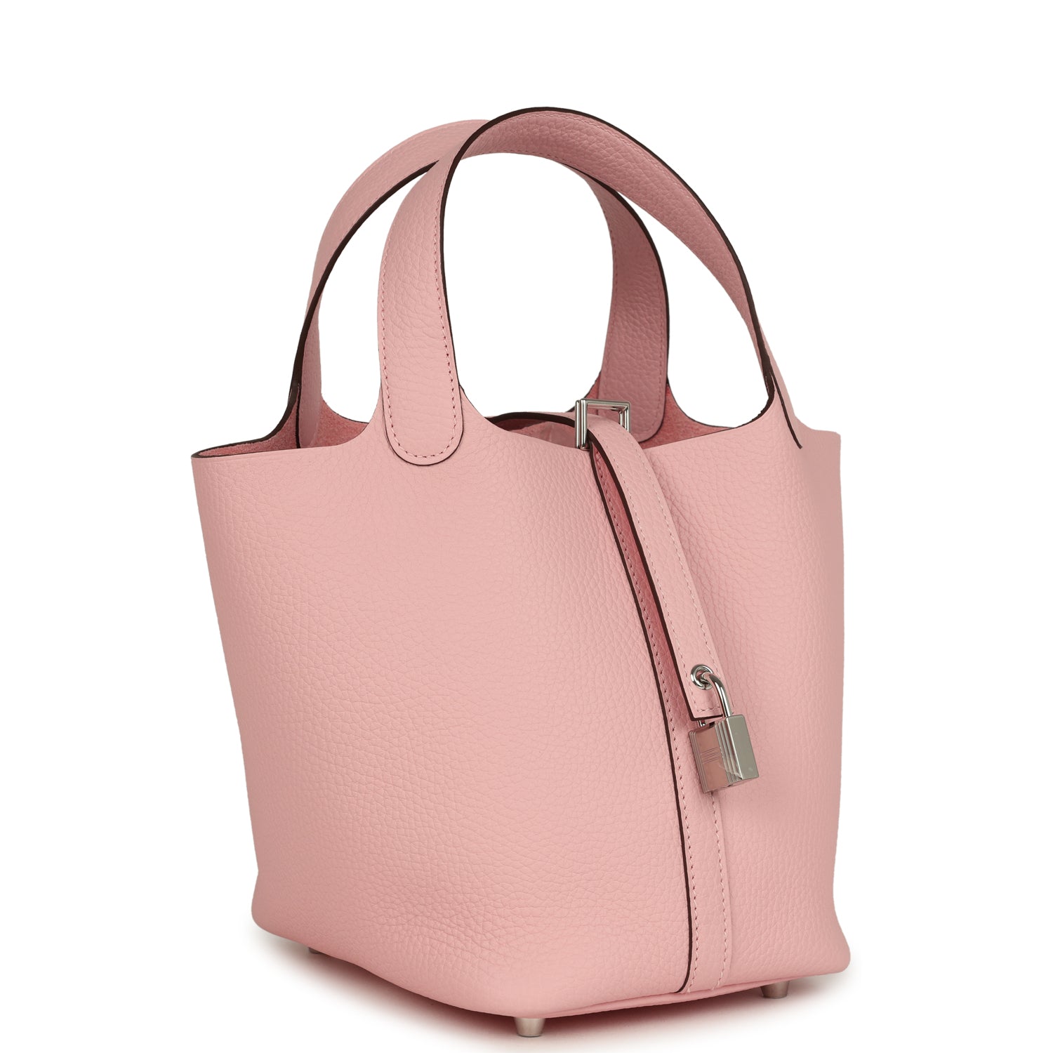 Picotin Lock 18 Rose Sakura Clemence Palladium Hardware Bag