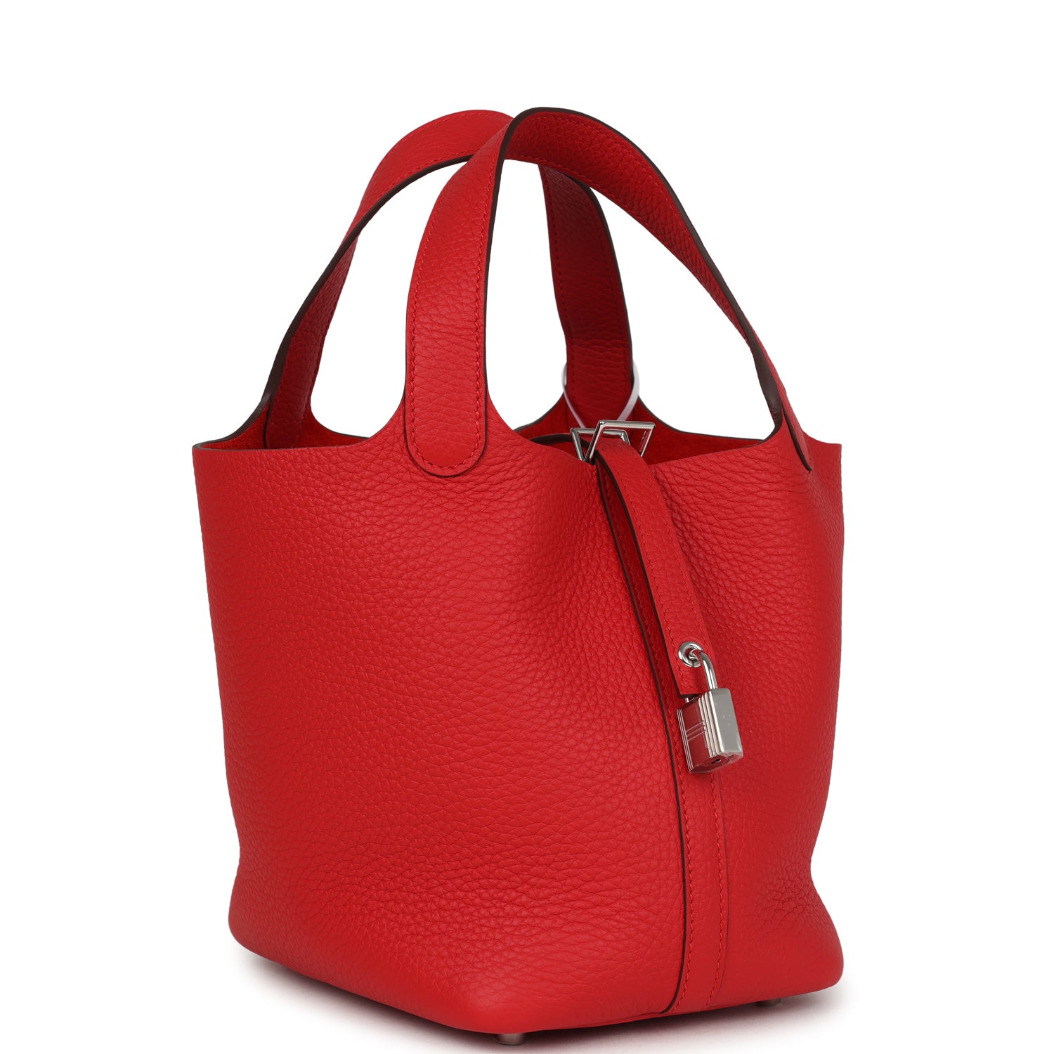 Picotin Lock 18 Rouge Radieux Clemence Palladium Hardware Bag