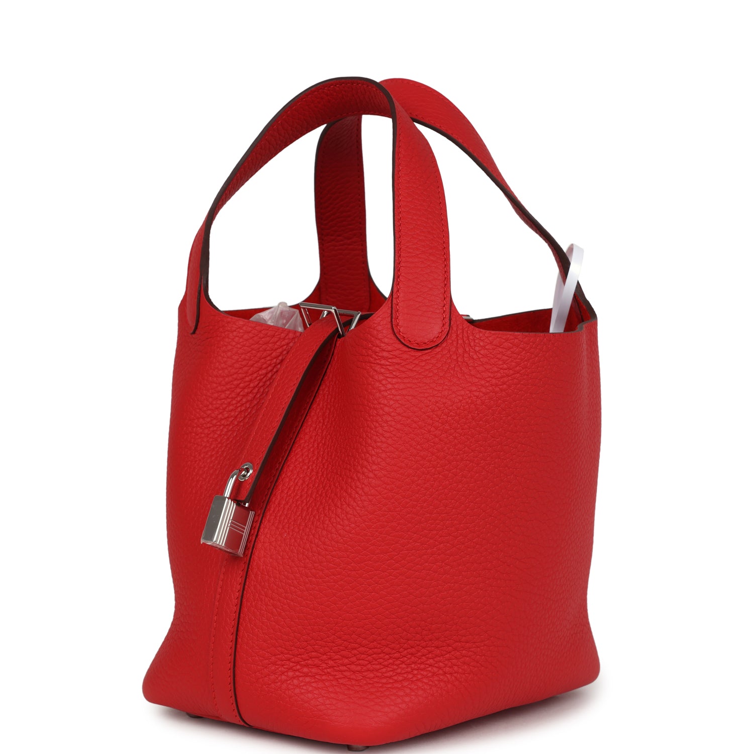 Picotin Lock 18 Rouge Radieux Clemence Palladium Hardware Bag