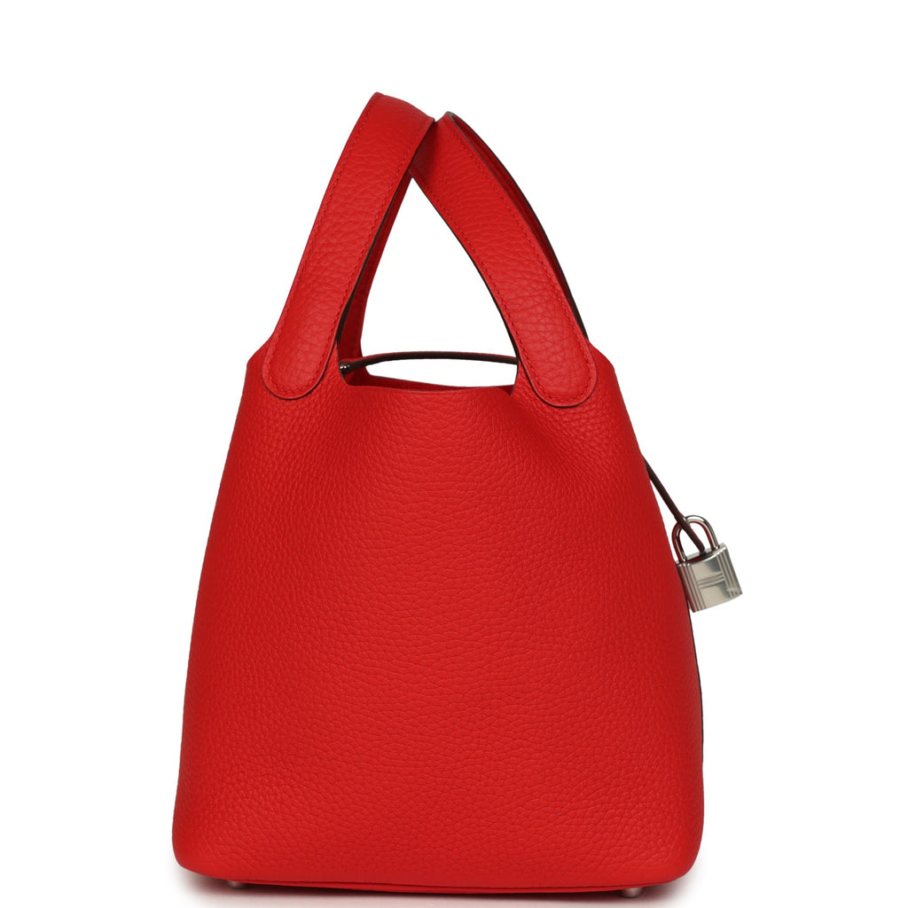 Picotin Lock 18 Rouge de Coeur Clemence Palladium Hardware Bag
