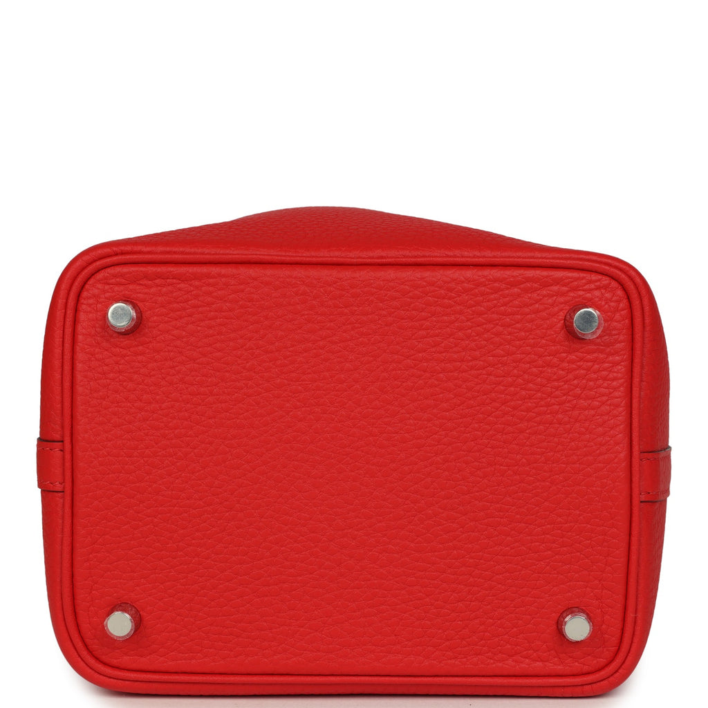Picotin Lock 18 Rouge de Coeur Clemence Palladium Hardware Bag