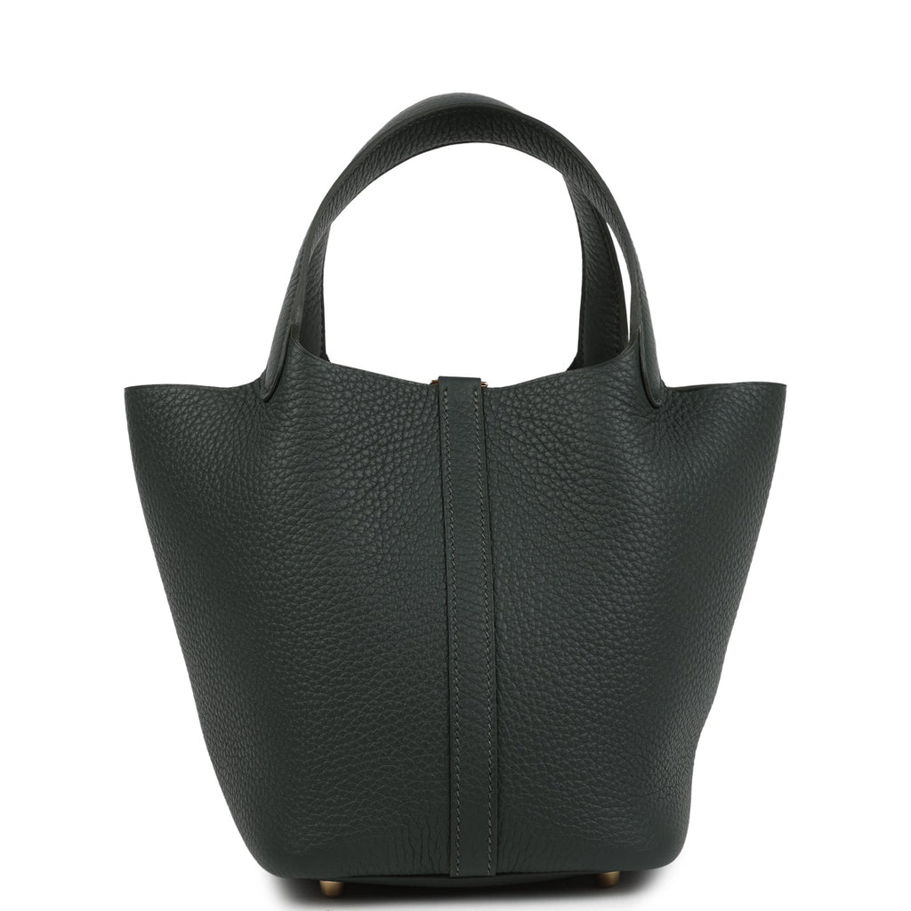 Picotin Lock 18 Vert Mangrove Gold Hardware Bag