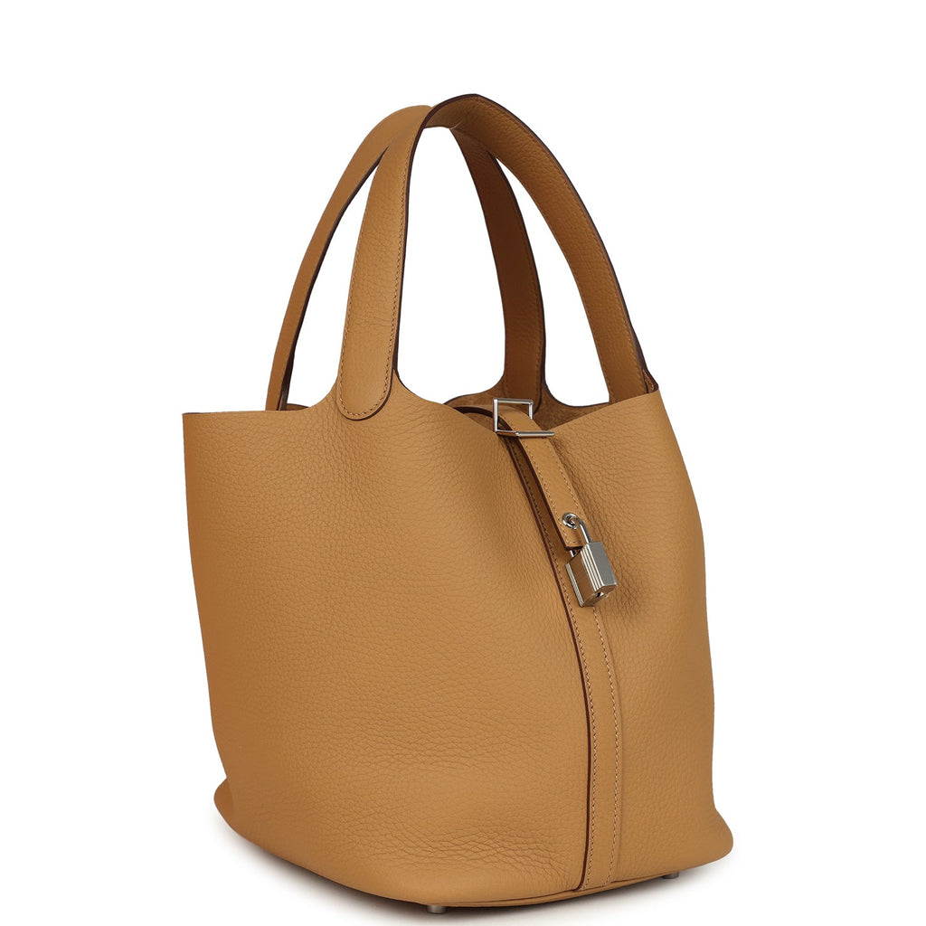 Picotin Lock 22 Biscuit Palladium Hardware Bag