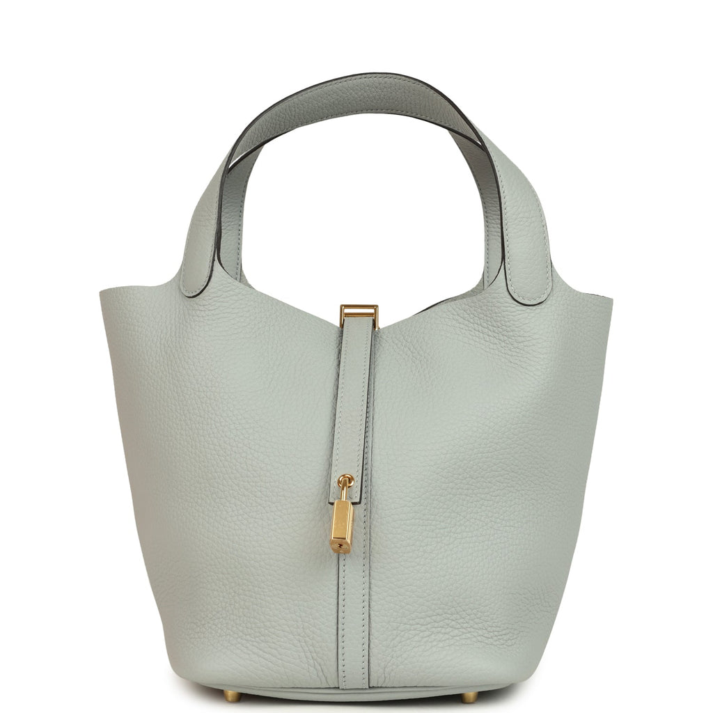 Picotin Lock 22 Bleu Glacier Gold Hardware Bag