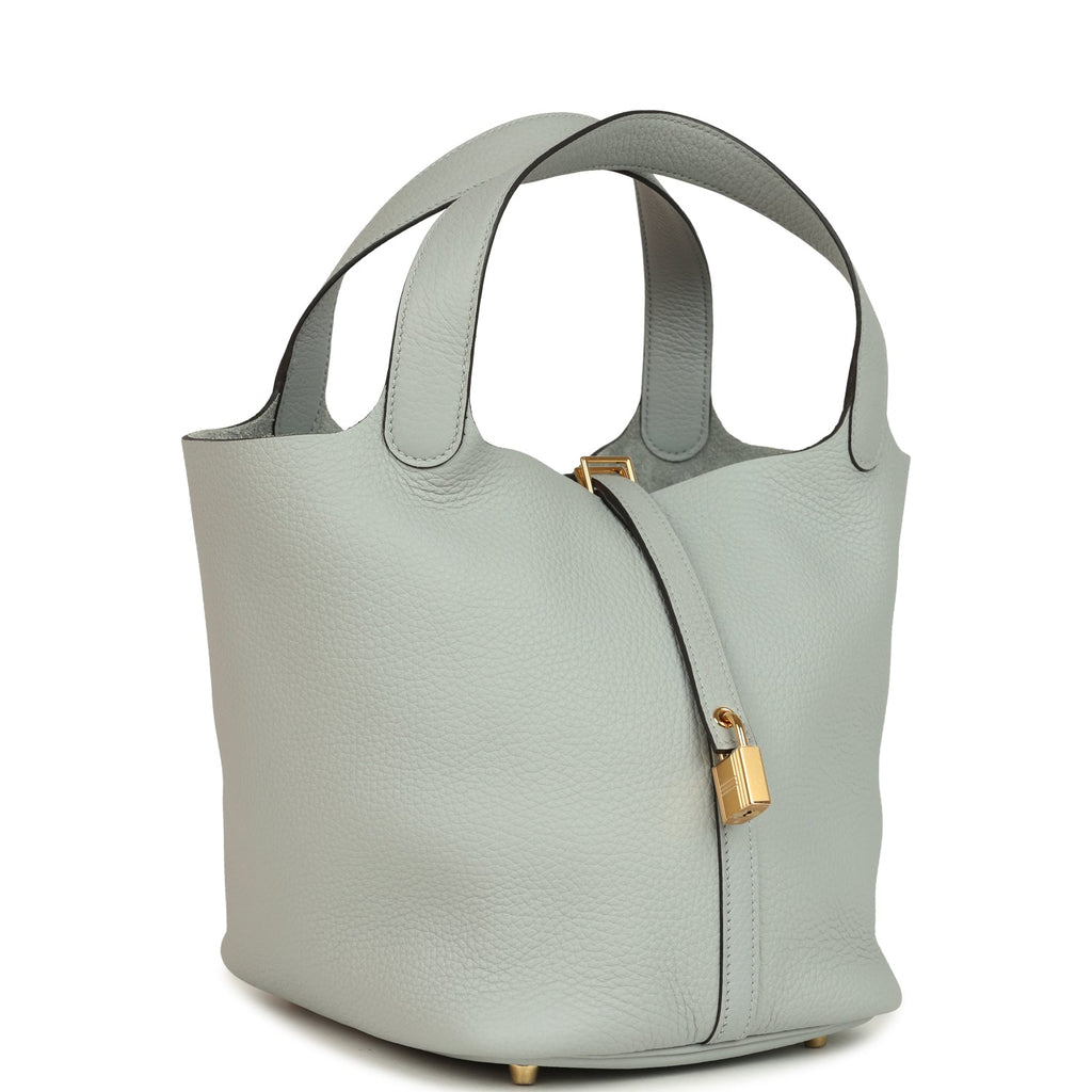 Picotin Lock 22 Bleu Glacier Gold Hardware Bag
