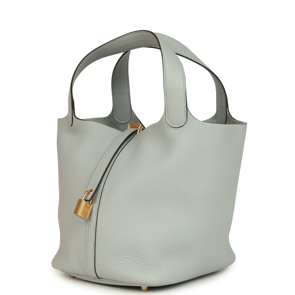 Picotin Lock 22 Bleu Glacier Gold Hardware Bag