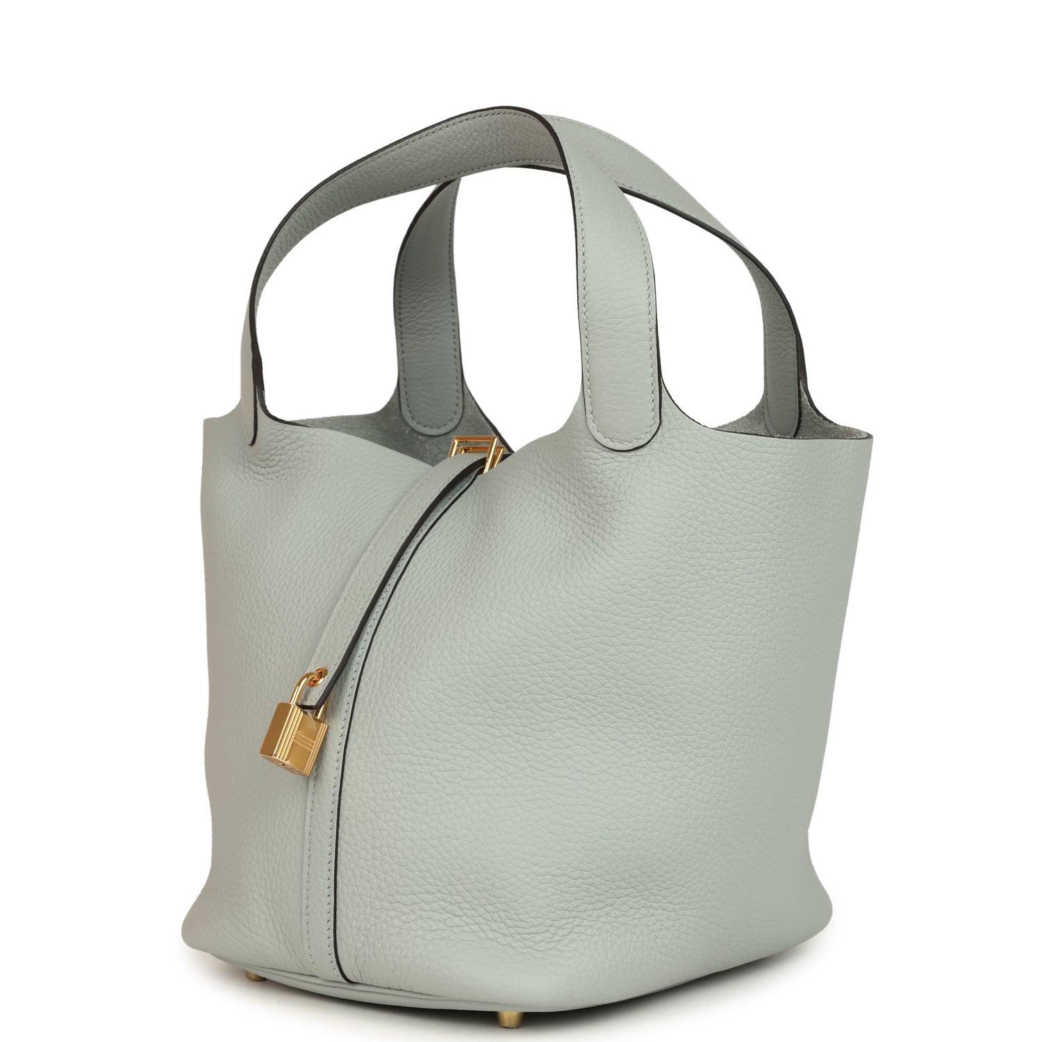 Picotin Lock 22 Bleu Glacier Gold Hardware Bag