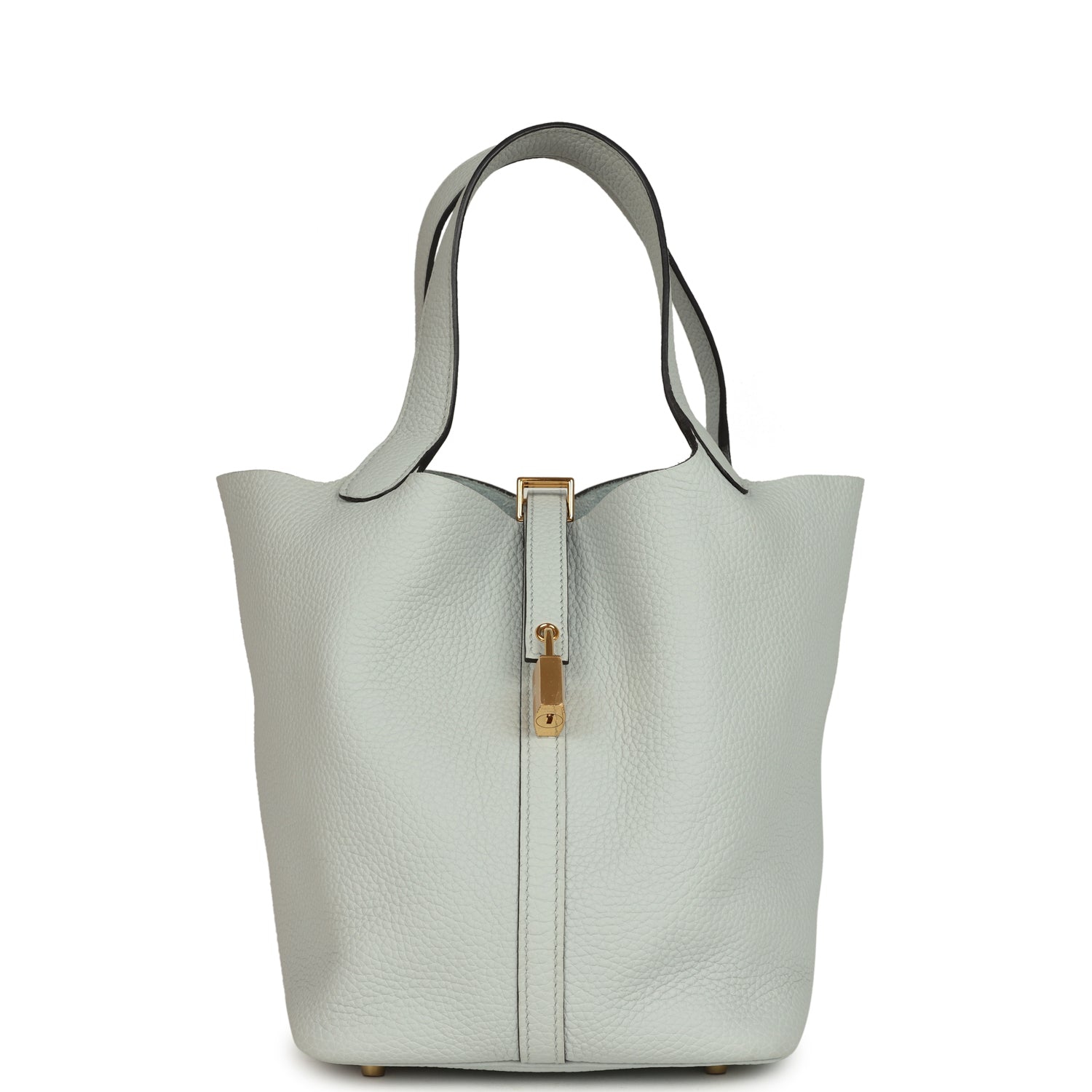 Picotin Lock 22 Bleu Pale Gold Hardware Bag