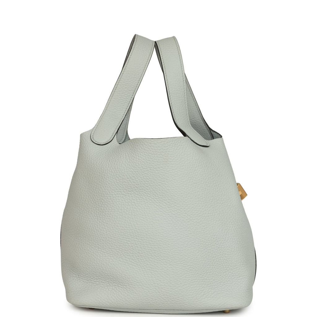 Picotin Lock 22 Bleu Pale Gold Hardware Bag