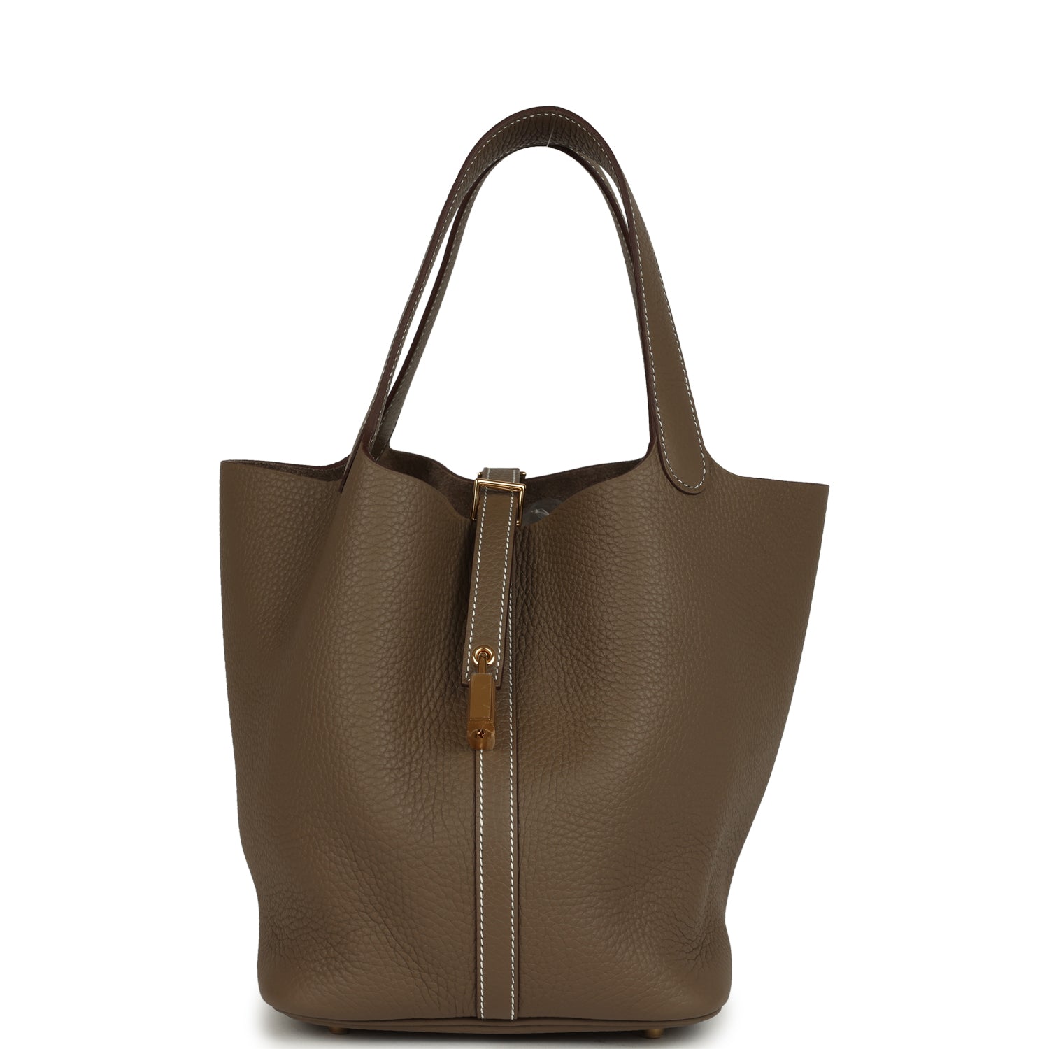 Picotin Lock 22 Etoupe Gold Hardware Bag