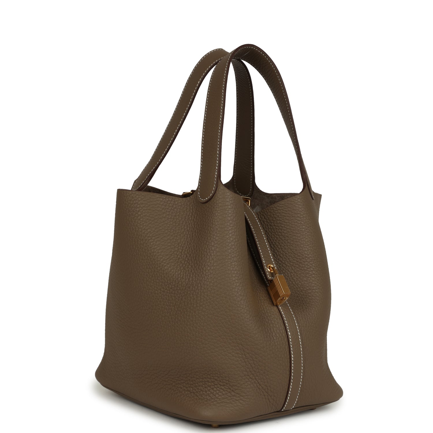 Picotin Lock 22 Etoupe Gold Hardware Bag