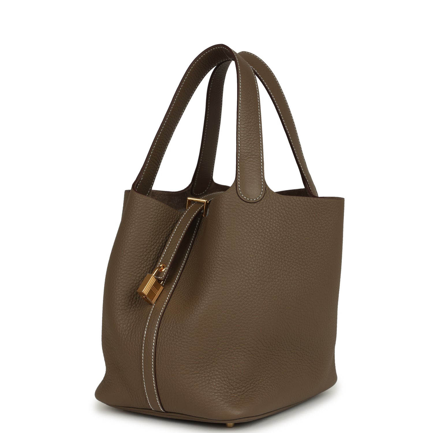 Picotin Lock 22 Etoupe Gold Hardware Bag