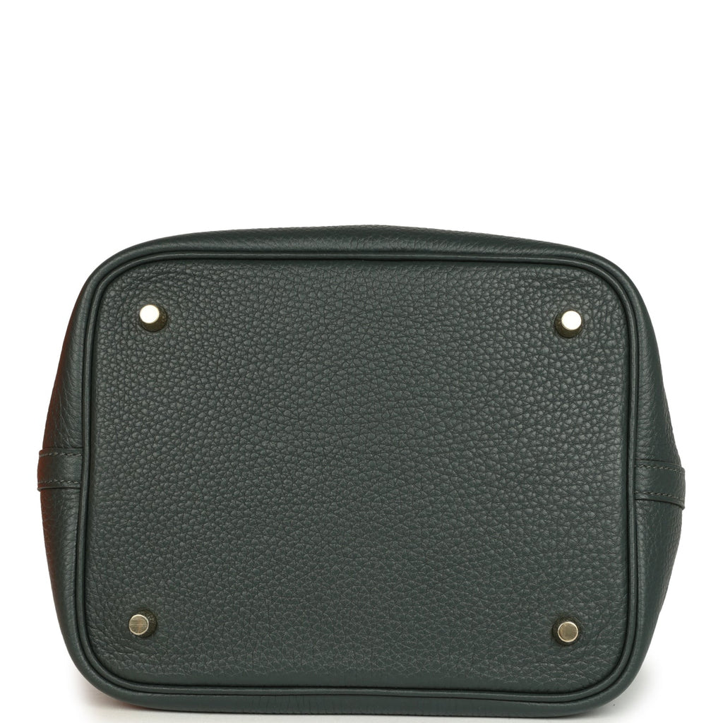 Picotin Lock 22 Vert Mangrove Gold Hardware Bag