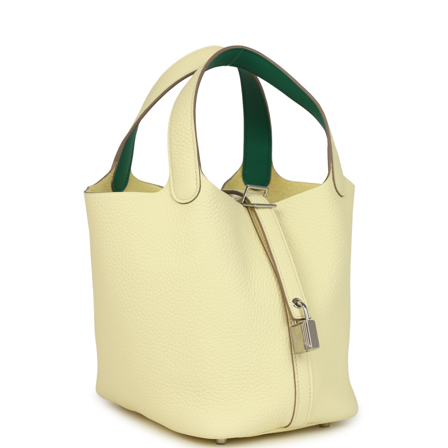 Picotin Lock Eclat 18 Jaune Milton Clemence and Vert Vertigo Swift Palladium Hardware Bag