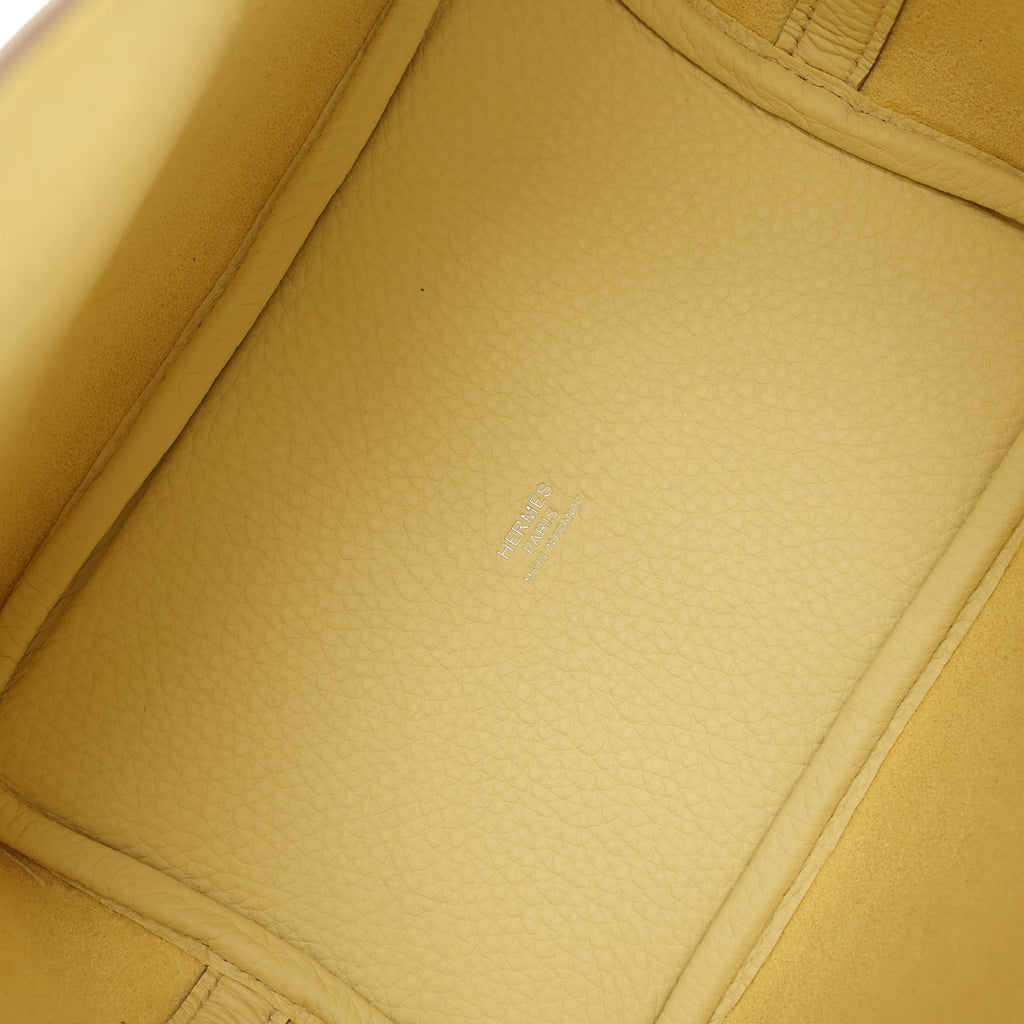 Picotin Lock Eclat 18 Jaune Milton Clemence and Vert Vertigo Swift Palladium Hardware Bag