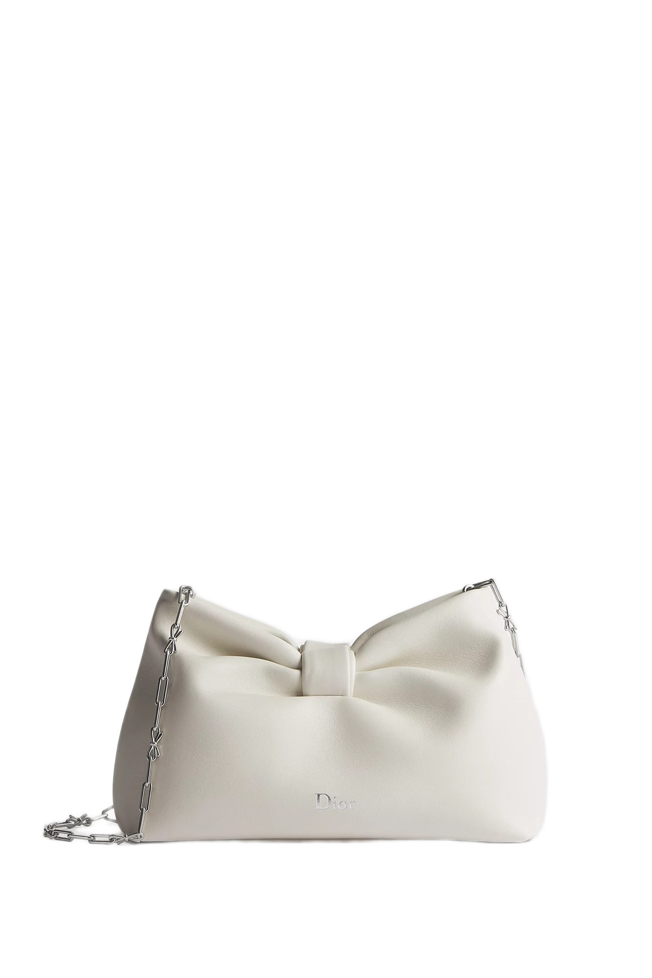Small Dior Bow Latte Lambskin Bag