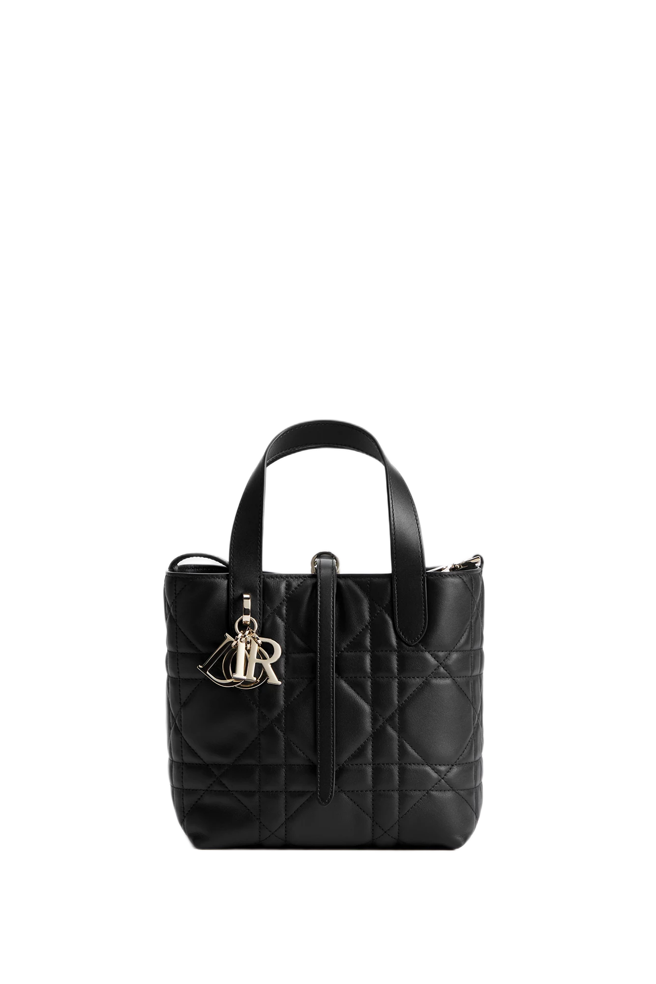 Small Dior Toujours Vertical Tote Black Macrocannage Bag