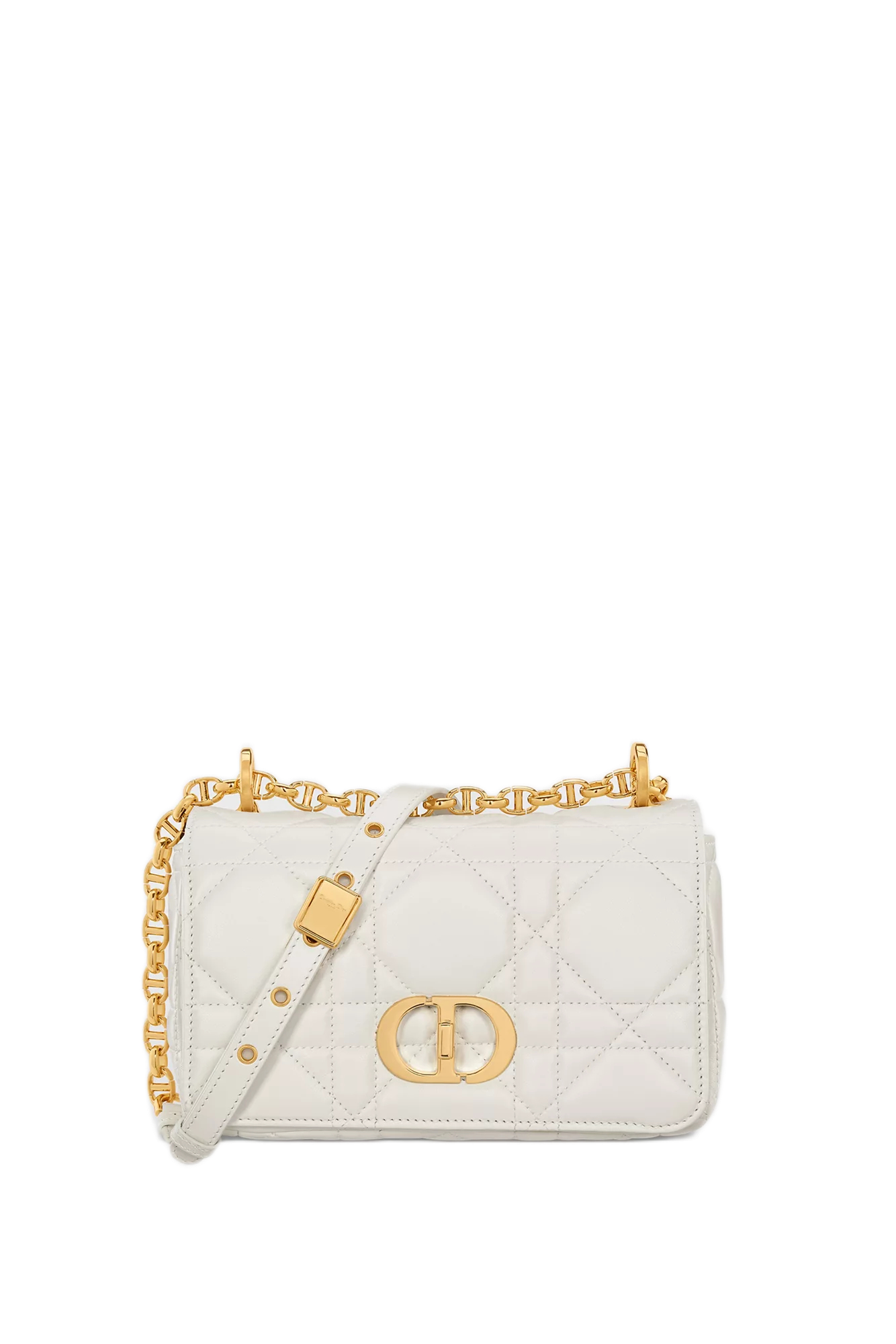 Small Soft Dior Caro Latte Macrocannage Bag