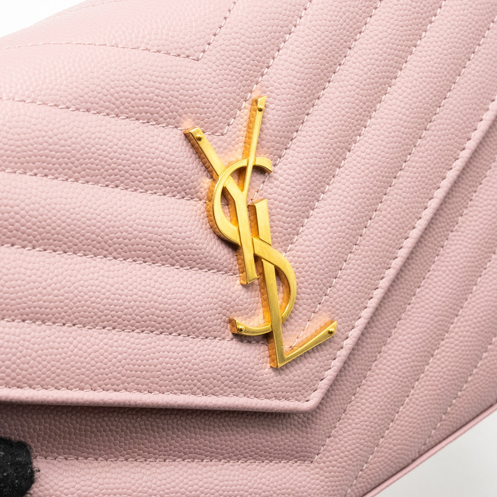 saint-laurent-ysl-cassandre-matelasse-wallet-on-chain-grained-calfskin-pink-ghw