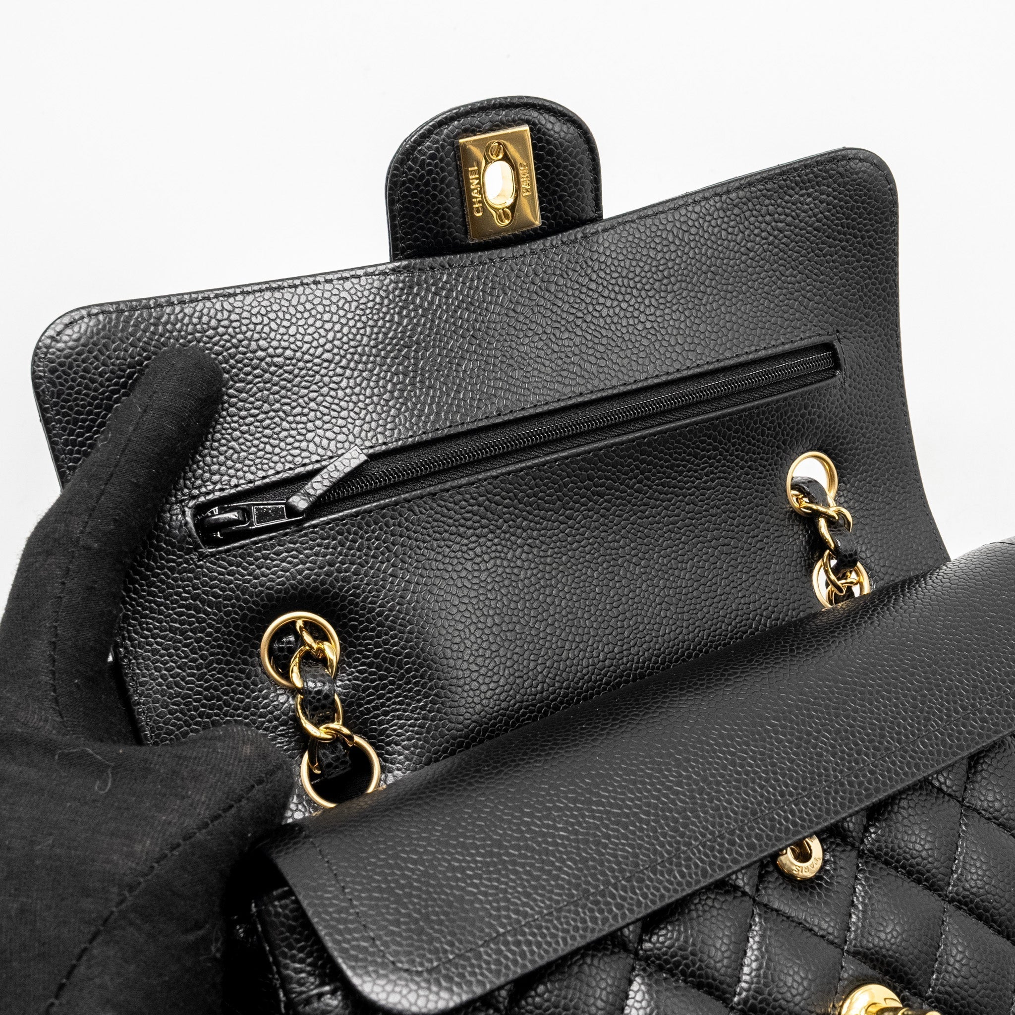 chanel-small-classic-double-flap-bag-caviar-black-ghwmicrochip-1