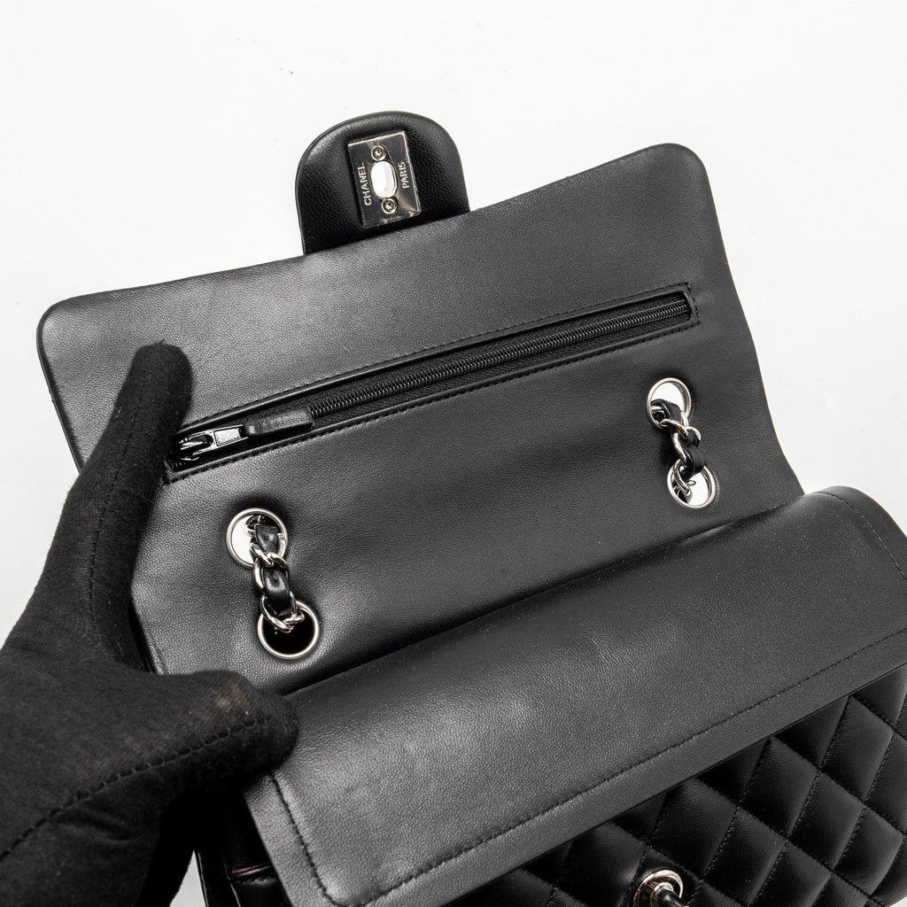 chanel-small-classic-double-flap-bag-lambskin-black-shw-microchip-1