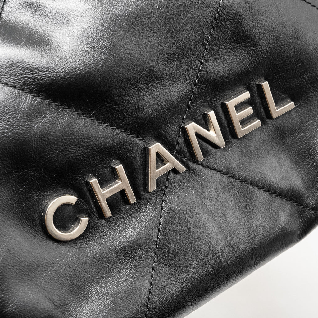 chanel-mini-22-bag-shiny-calfskin-black-shw-microchip-copy