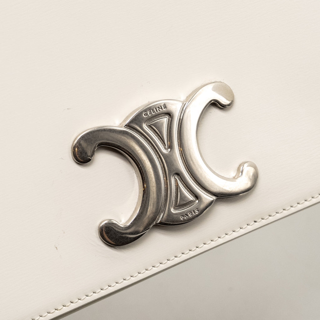 celine-trapeze-triomphe-shoulder-bag-shiny-calfskin-white-shw
