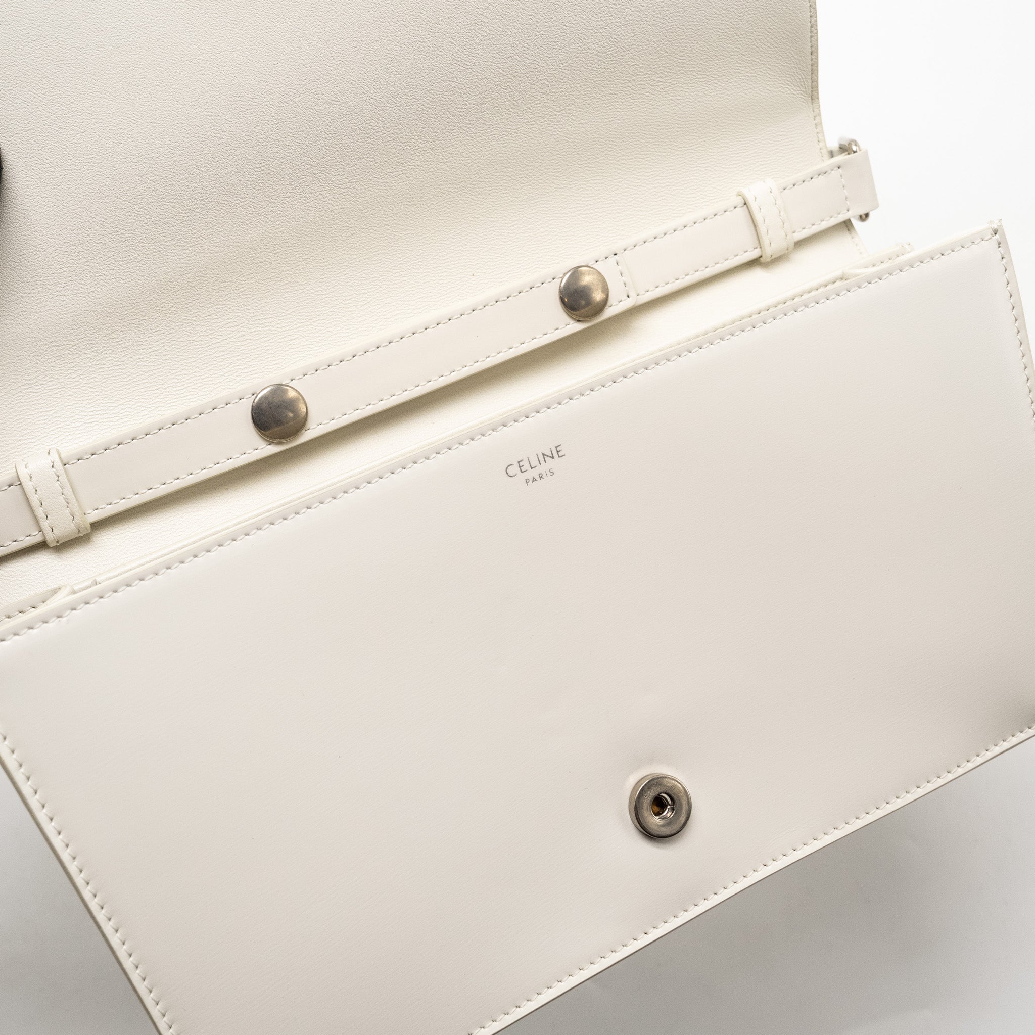 celine-trapeze-triomphe-shoulder-bag-shiny-calfskin-white-shw