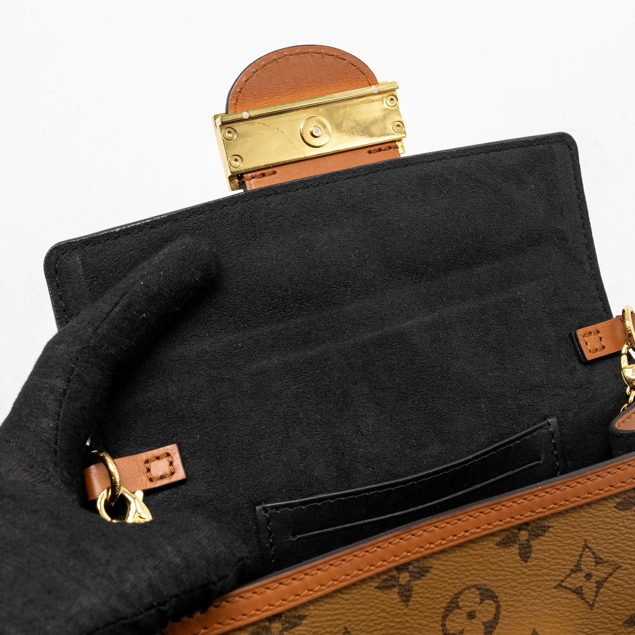louis-vuitton-dauphine-chain-wallet-monogram-reverse-canvas-ghw-1