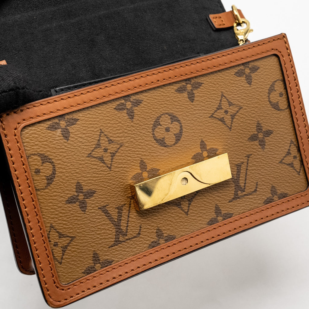 louis-vuitton-dauphine-chain-wallet-monogram-reverse-canvas-ghw-1