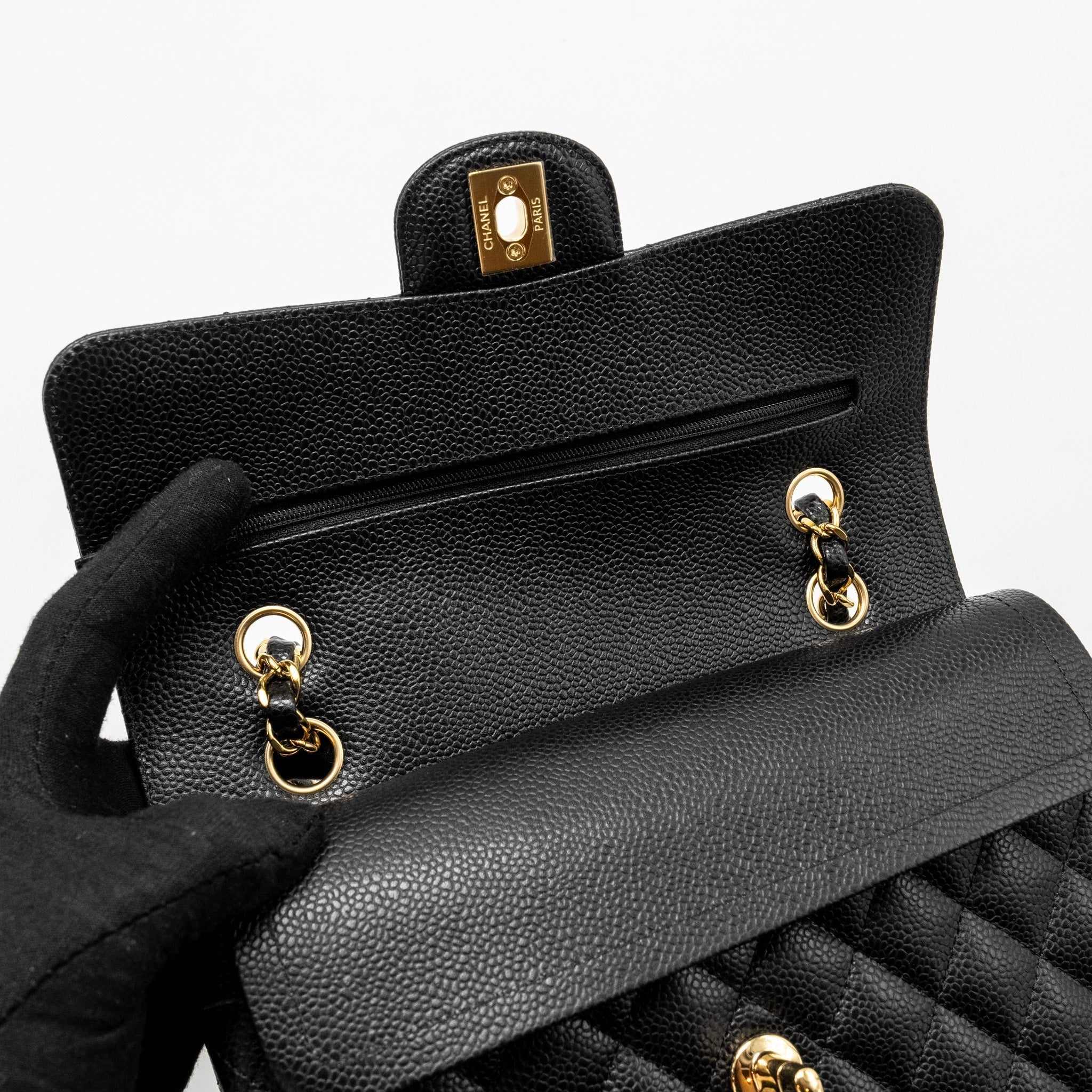 chanel-small-classic-double-flap-bag-caviar-black-ghwmicrochip-3