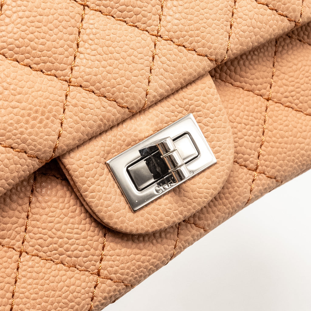 chanel-small-2-55-reissue-flap-bag-grained-calfskin-light-brown-shw-copy