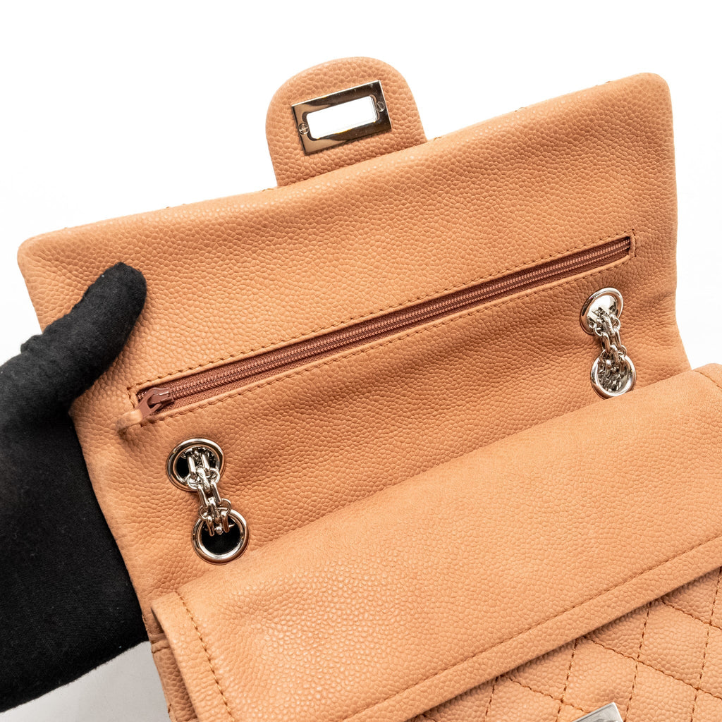 chanel-small-2-55-reissue-flap-bag-grained-calfskin-light-brown-shw-copy
