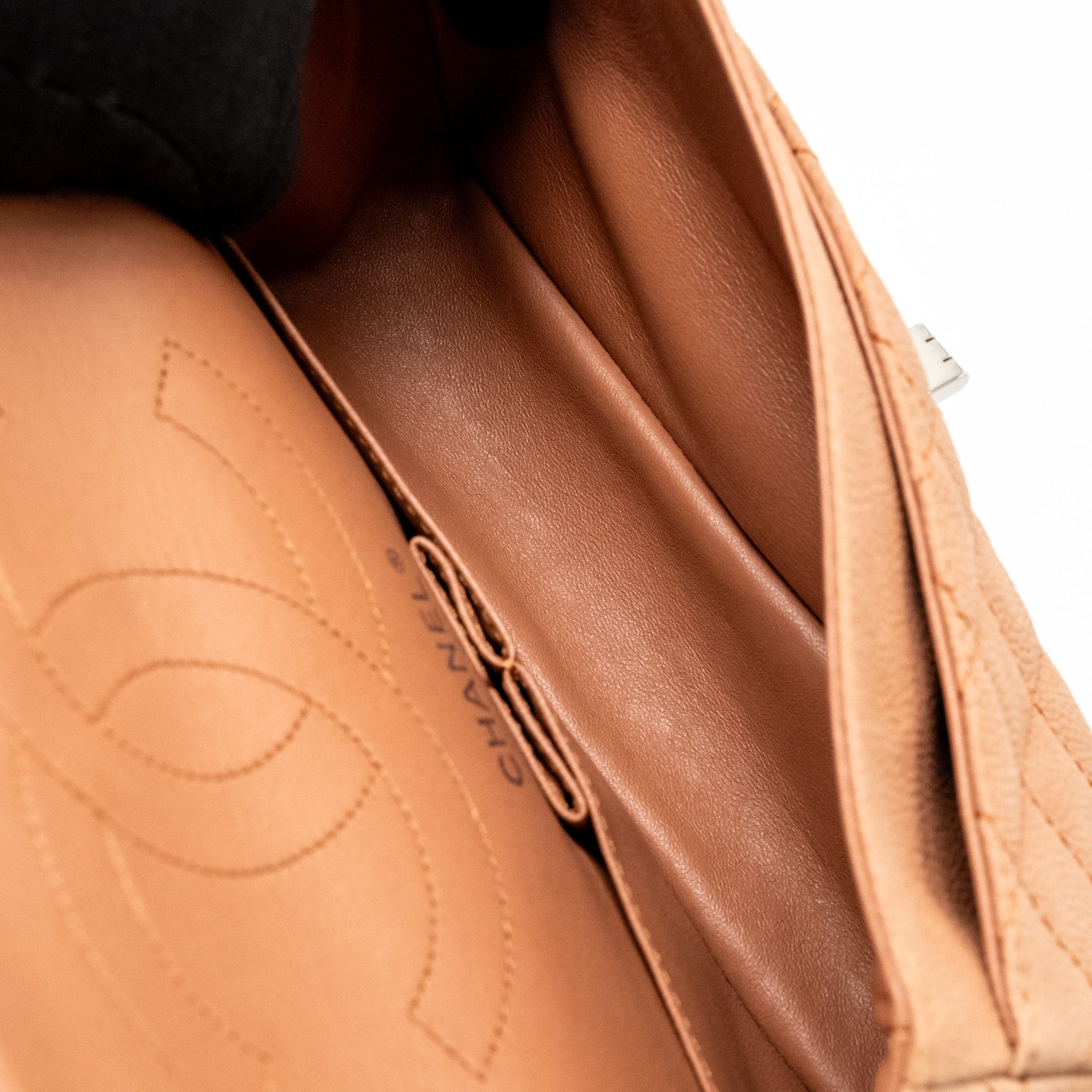 chanel-small-2-55-reissue-flap-bag-grained-calfskin-light-brown-shw-copy