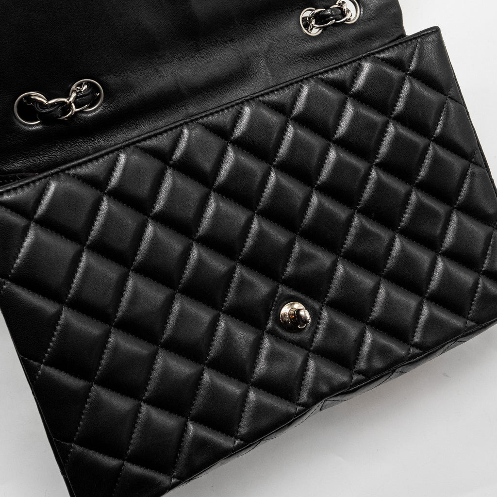 chanel-classic-single-flap-bag-lambskin-black-shw